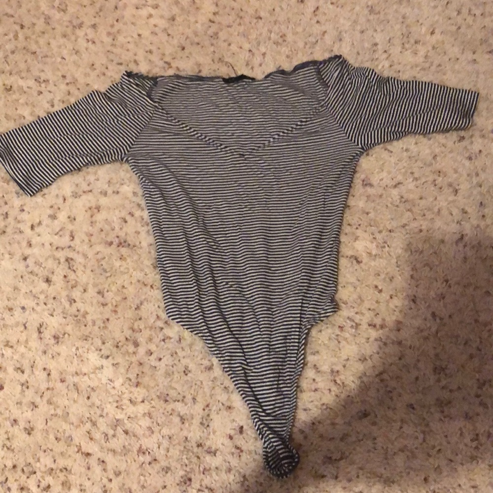 striped body suit